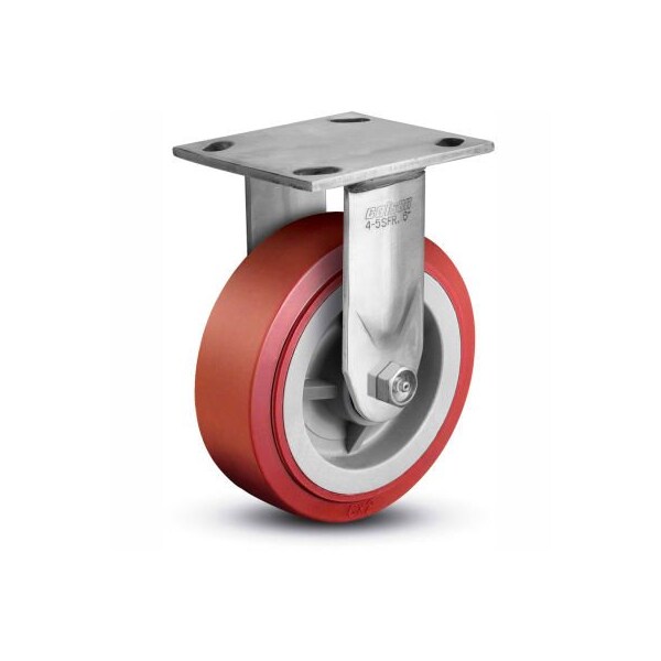 Colson 4 Series Rigid Plate Caster 4.05108.929 SS - Polyurethane on Polyolefin 5" Dia. 750 Lb.